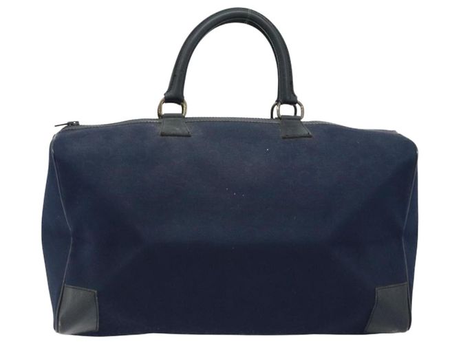 Céline Borsa Boston Celine C Sulky in tela blu navy Auth 166863 - vista 13