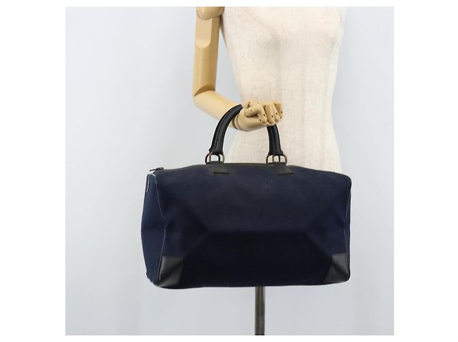 Céline Borsa Boston Celine C Sulky in tela blu navy Auth 166863 - vista 22
