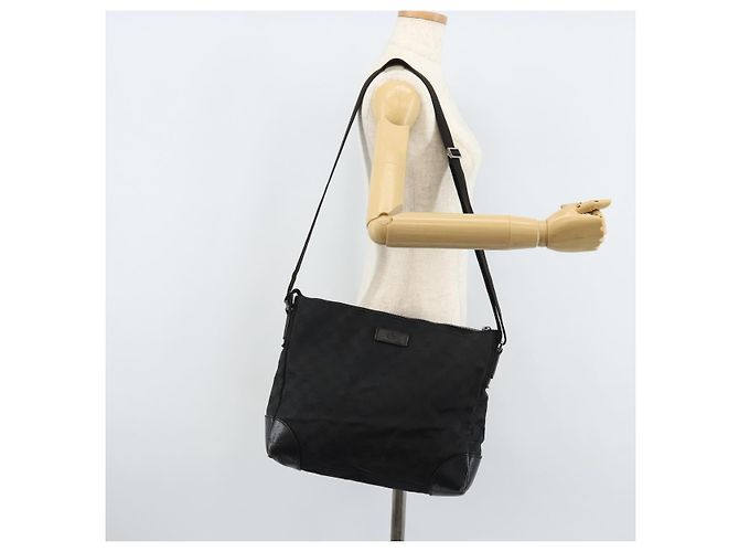 Borsa a Spalla GG Canvas Gucci Nera Argento 110054 Auth 173836 Nero - vista 23