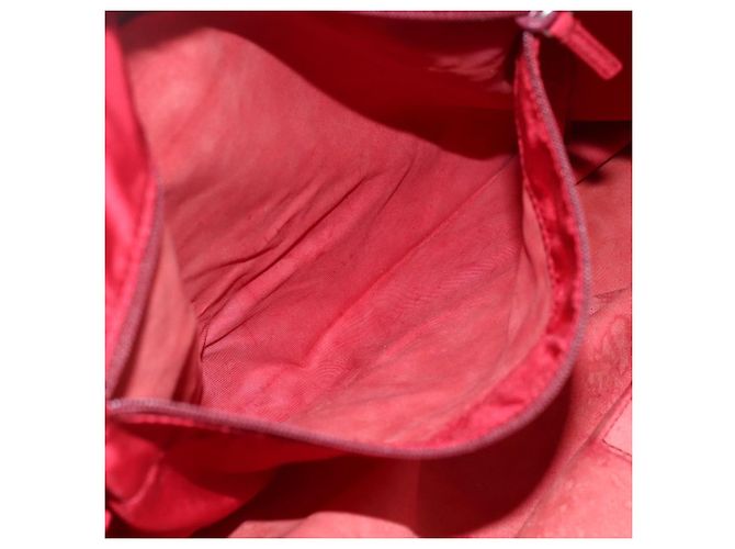 Borsa Tote Prada in Nylon Rosso Argento Auth gh1824 - vista 22