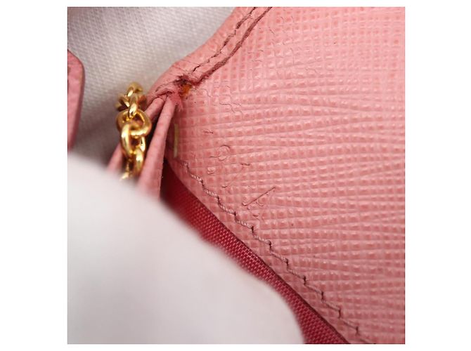 Saffiano PRADA Cartera Larga de cuero Safiano Rosa Dorado Auth bs33779 - vista 11
