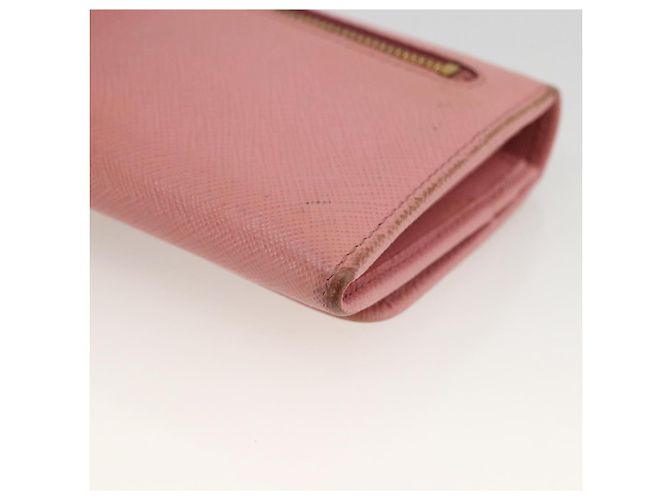 Saffiano PRADA Cartera Larga de cuero Safiano Rosa Dorado Auth bs33779 - vista 15