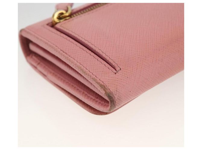 Saffiano PRADA Cartera Larga de cuero Safiano Rosa Dorado Auth bs33779 - vista 16