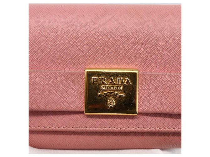 Saffiano PRADA Cartera Larga de cuero Safiano Rosa Dorado Auth bs33779 - vista 18