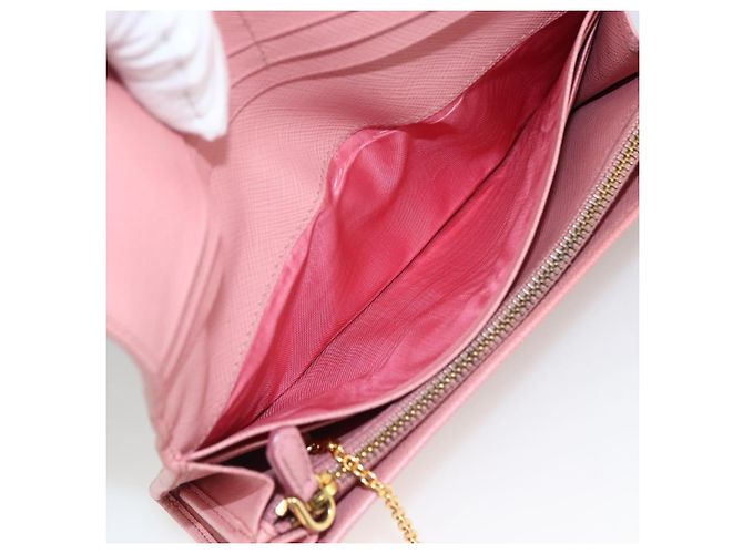 Saffiano PRADA Cartera Larga de cuero Safiano Rosa Dorado Auth bs33779 - vista 19