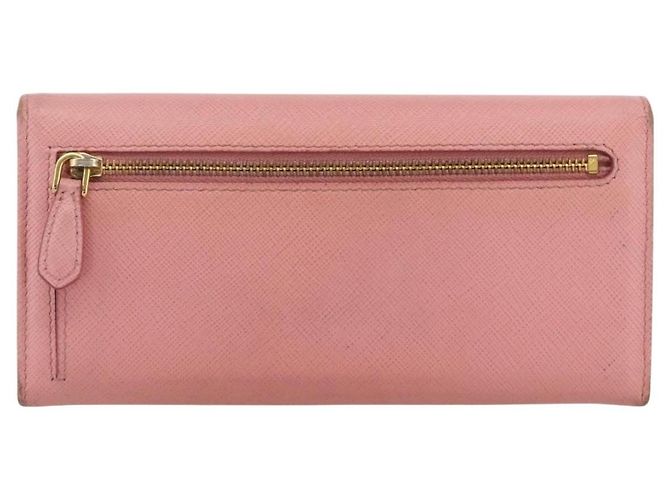 Saffiano PRADA Cartera Larga de cuero Safiano Rosa Dorado Auth bs33779 - vista 2