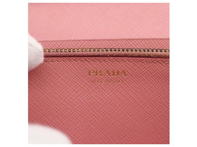Saffiano PRADA Cartera Larga de cuero Safiano Rosa Dorado Auth bs33779 - vista 22