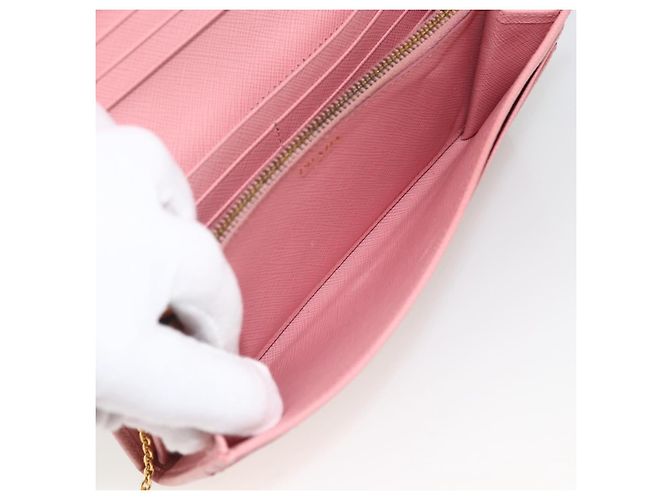 Saffiano PRADA Cartera Larga de cuero Safiano Rosa Dorado Auth bs33779 - vista 23