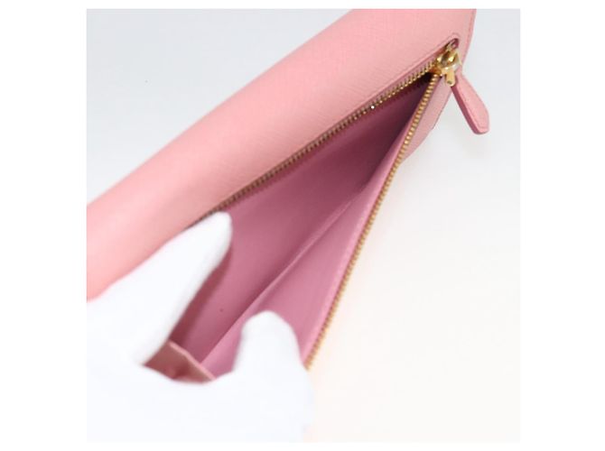 Saffiano PRADA Cartera Larga de cuero Safiano Rosa Dorado Auth bs33779 - vista 25