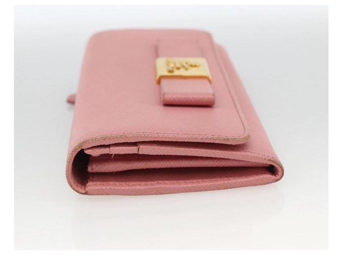 Saffiano PRADA Cartera Larga de cuero Safiano Rosa Dorado Auth bs33779 - vista 3