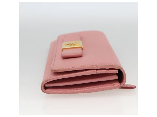 Saffiano PRADA Cartera Larga de cuero Safiano Rosa Dorado Auth bs33779 - vista 4