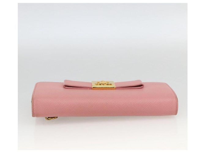 Saffiano PRADA Cartera Larga de cuero Safiano Rosa Dorado Auth bs33779 - vista 5