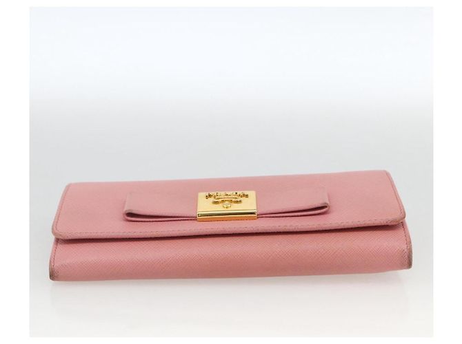 Saffiano PRADA Cartera Larga de cuero Safiano Rosa Dorado Auth bs33779 - vista 6