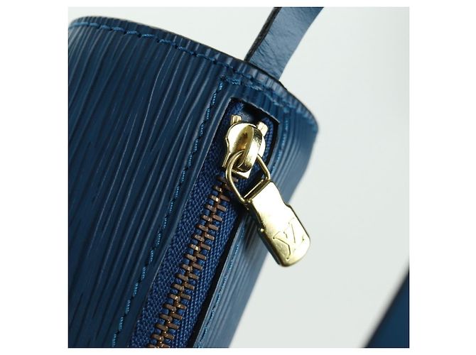 LOUIS VUITTON Borsa a Mano Epi Soufflot Blu M52225 LV Auth 171029A - vista 25