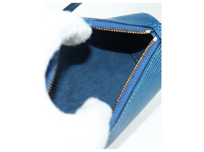 LOUIS VUITTON Borsa a Mano Epi Soufflot Blu M52225 LV Auth 171029A - vista 26