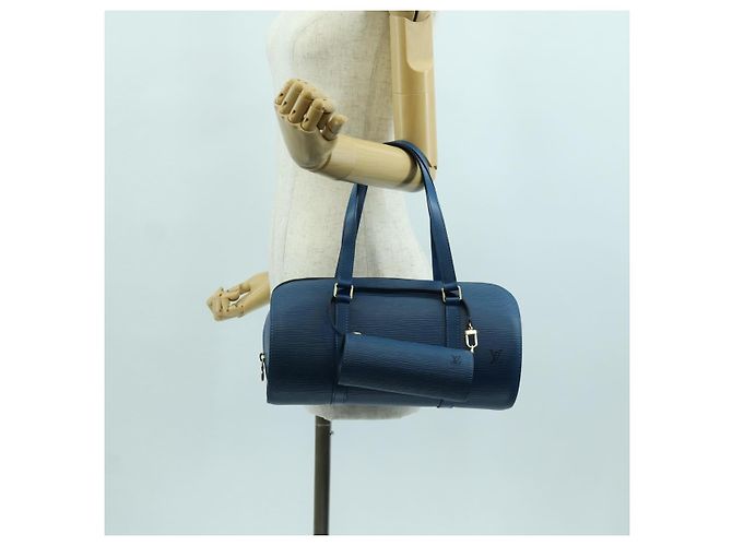 LOUIS VUITTON Borsa a Mano Epi Soufflot Blu M52225 LV Auth 171029A - vista 27