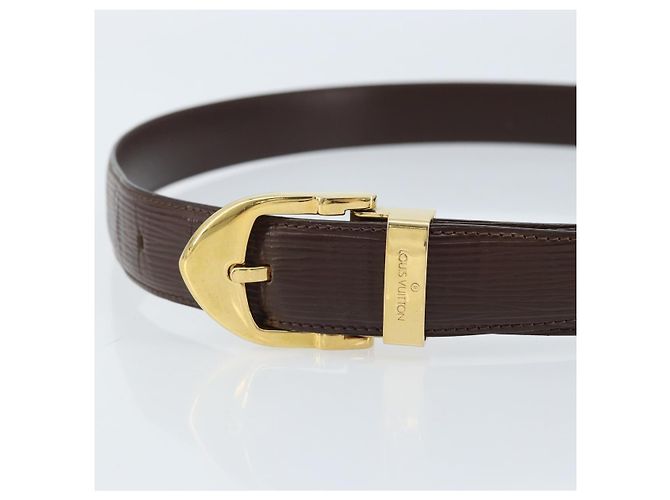 CINTURA LOUIS VUITTON Epi 90 cm Marrone moka LV Auth th6619 - vista 5