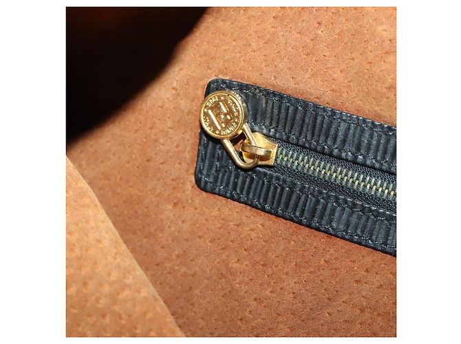 Borsa a Spalla in Tela Zucca FENDI Nero Oro Auth ep13431 D'oro - vista 20