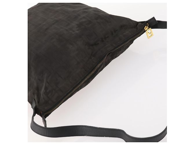 Borsa a Spalla in Tela Zucca FENDI Nero Oro Auth ep13431 D'oro - vista 6