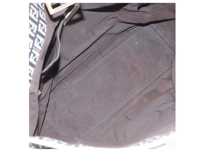 FENDI Zucchino Canvas Tote Bag Schwarz Grau Auth ka2926 Braun - Ansicht 11