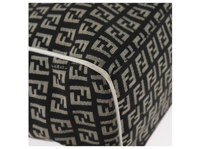FENDI Zucchino Canvas Tote Bag Schwarz Grau Auth ka2926 Braun - Ansicht 14