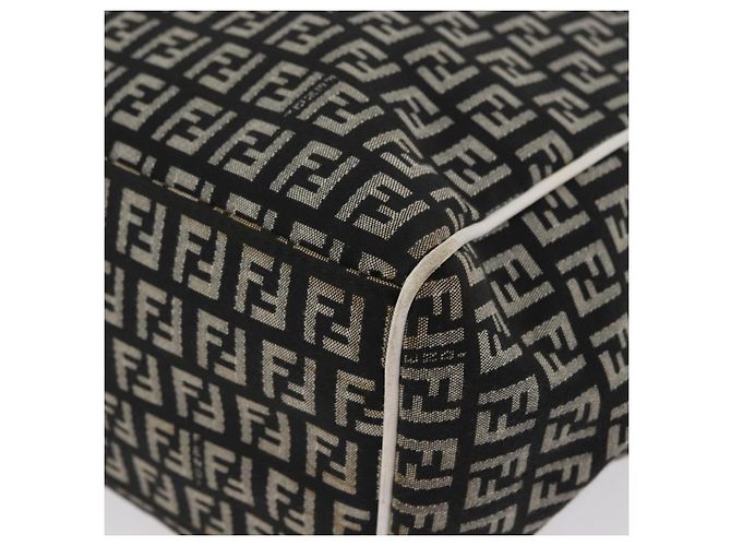 FENDI Zucchino Canvas Tote Bag Schwarz Grau Auth ka2926 Braun - Ansicht 15