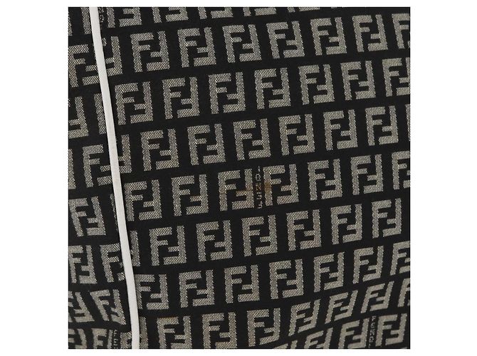 FENDI Zucchino Canvas Tote Bag Schwarz Grau Auth ka2926 Braun - Ansicht 2