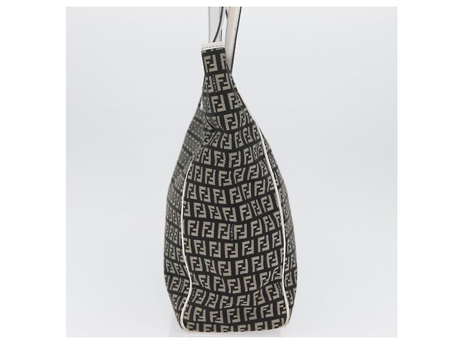 FENDI Zucchino Canvas Tote Bag Schwarz Grau Auth ka2926 Braun - Ansicht 5