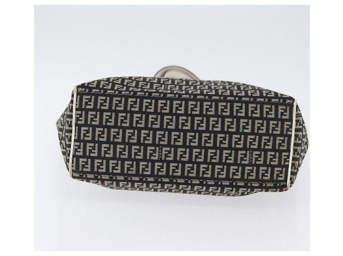 FENDI Zucchino Canvas Tote Bag Schwarz Grau Auth ka2926 Braun - Ansicht 6