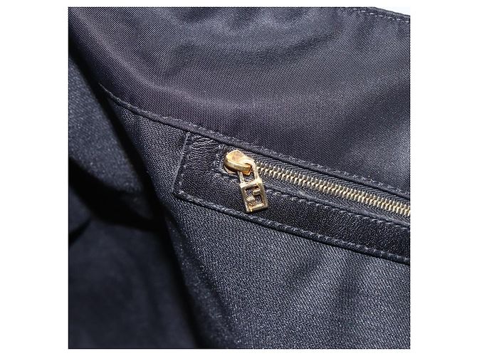 Borsa Tote FENDI in nylon nero e oro Auth th6603 D'oro - vista 19
