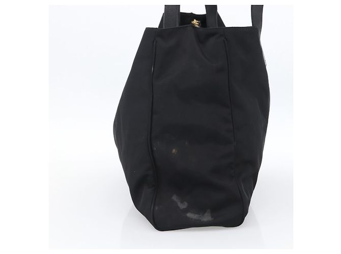 Borsa Tote FENDI in nylon nero e oro Auth th6603 D'oro - vista 4