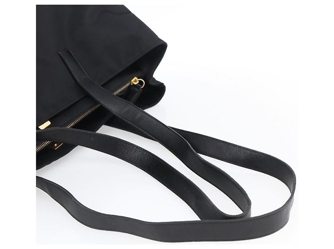 Borsa Tote FENDI in nylon nero e oro Auth th6603 D'oro - vista 7
