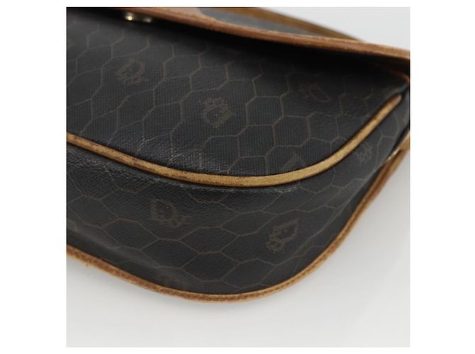 Borsa a spalla in tela a nido d'ape PVC nera e oro Christian Dior Auth ka2876 Nero D'oro - vista 14