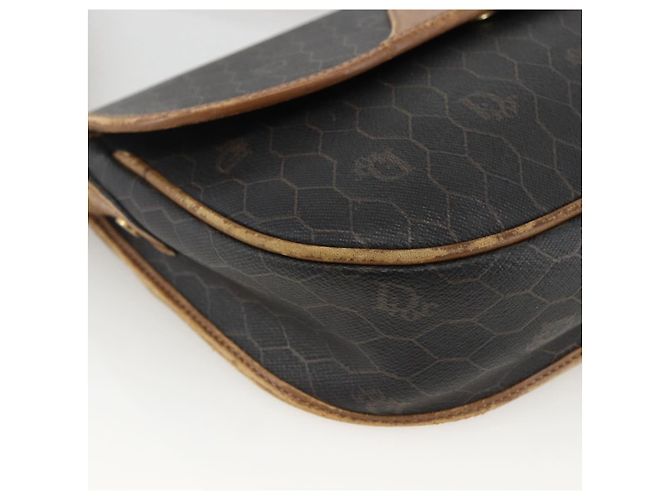 Borsa a spalla in tela a nido d'ape PVC nera e oro Christian Dior Auth ka2876 Nero D'oro - vista 15