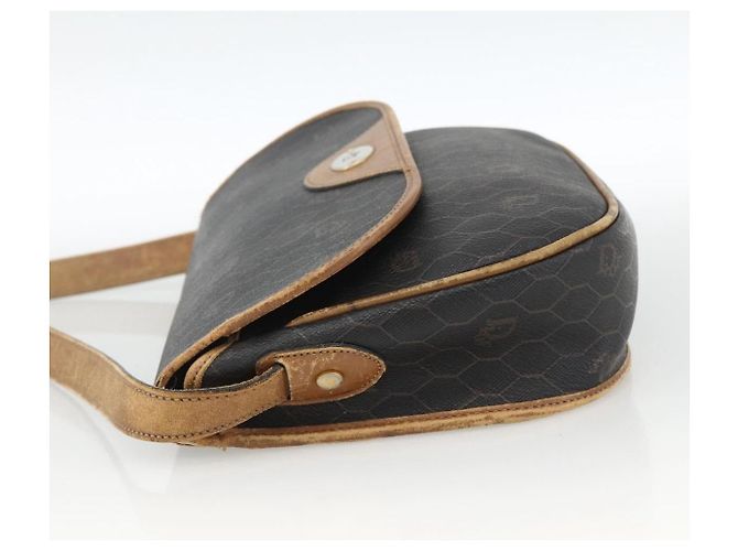 Borsa a spalla in tela a nido d'ape PVC nera e oro Christian Dior Auth ka2876 Nero D'oro - vista 3
