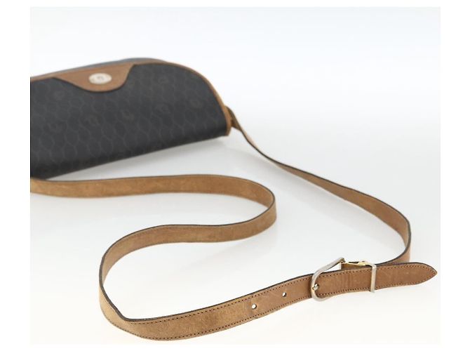 Borsa a spalla in tela a nido d'ape PVC nera e oro Christian Dior Auth ka2876 Nero D'oro - vista 7