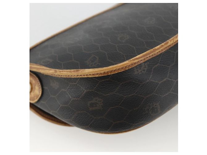 Borsa a spalla in tela a nido d'ape PVC nera e oro Christian Dior Auth ka2876 Nero D'oro - vista 9