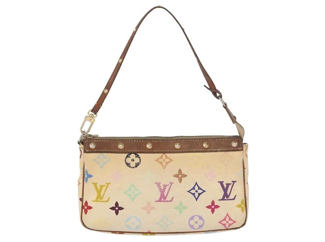LOUIS VUITTON Pochette Accessoires Multicolore Pouch Bianco M92649 Auth LNZ992 - vista 13