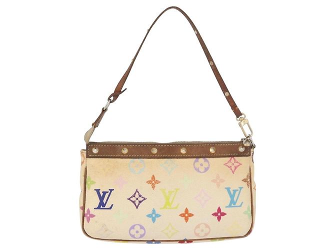 LOUIS VUITTON Pochette Accessoires Multicolore Pouch Bianco M92649 Auth LNZ992 - vista 2