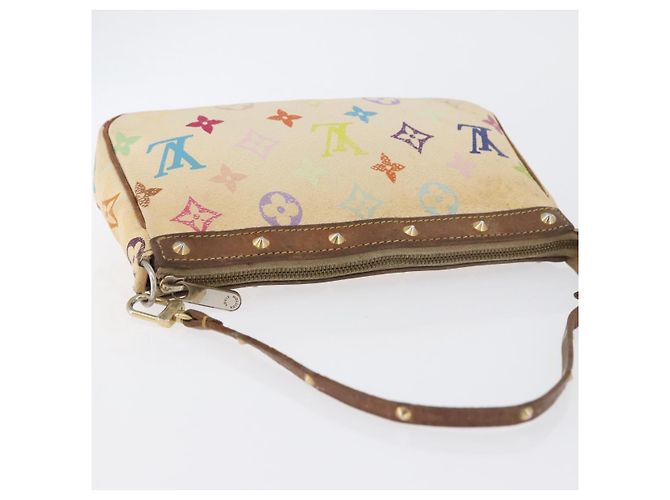 LOUIS VUITTON Pochette Accessoires Multicolore Pouch Bianco M92649 Auth LNZ992 - vista 7