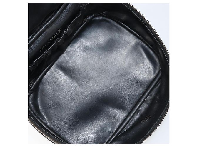 Vanity CHANEL Bicolor Kosmetiktasche aus Leder Schwarz CC Auth bs33805 - Ansicht 10