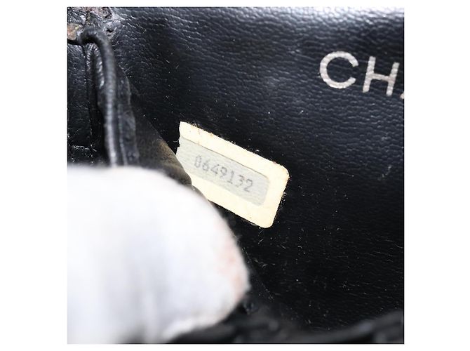 Vanity CHANEL Bicolor Kosmetiktasche aus Leder Schwarz CC Auth bs33805 - Ansicht 11
