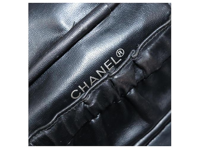 Vanity CHANEL Bicolor Kosmetiktasche aus Leder Schwarz CC Auth bs33805 - Ansicht 19