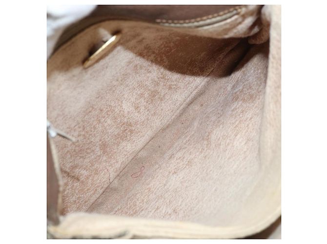 Borsa a Spalla GUCCI GG Plus Supreme PVC Beige Oro Auth 173828 D'oro - vista 11