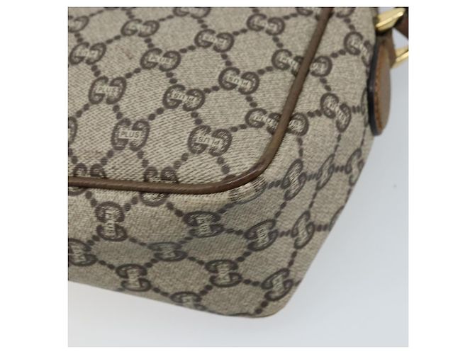 Borsa a Spalla GUCCI GG Plus Supreme PVC Beige Oro Auth 173828 D'oro - vista 15