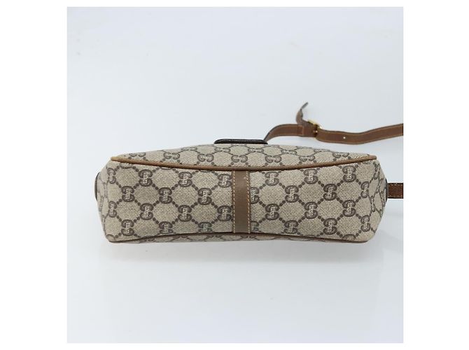 Borsa a Spalla GUCCI GG Plus Supreme PVC Beige Oro Auth 173828 D'oro - vista 5