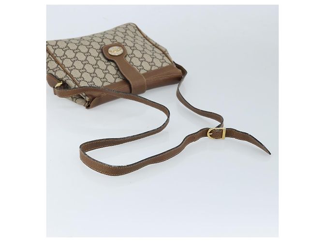 Borsa a Spalla GUCCI GG Plus Supreme PVC Beige Oro Auth 173828 D'oro - vista 7