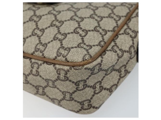 Borsa a Spalla GUCCI GG Plus Supreme PVC Beige Oro Auth 173828 D'oro - vista 9