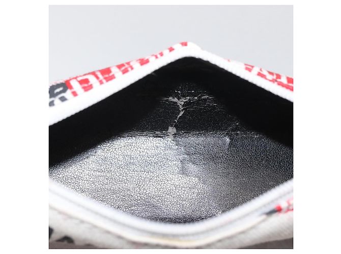 Pochette Hardcore in tela bianca e argento Christian Dior Auth LNZ139V Bianco - vista 11