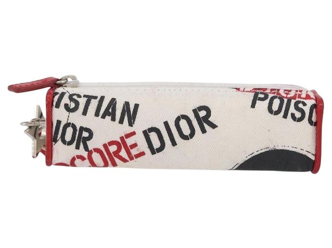 Pochette Hardcore in tela bianca e argento Christian Dior Auth LNZ139V Bianco - vista 13